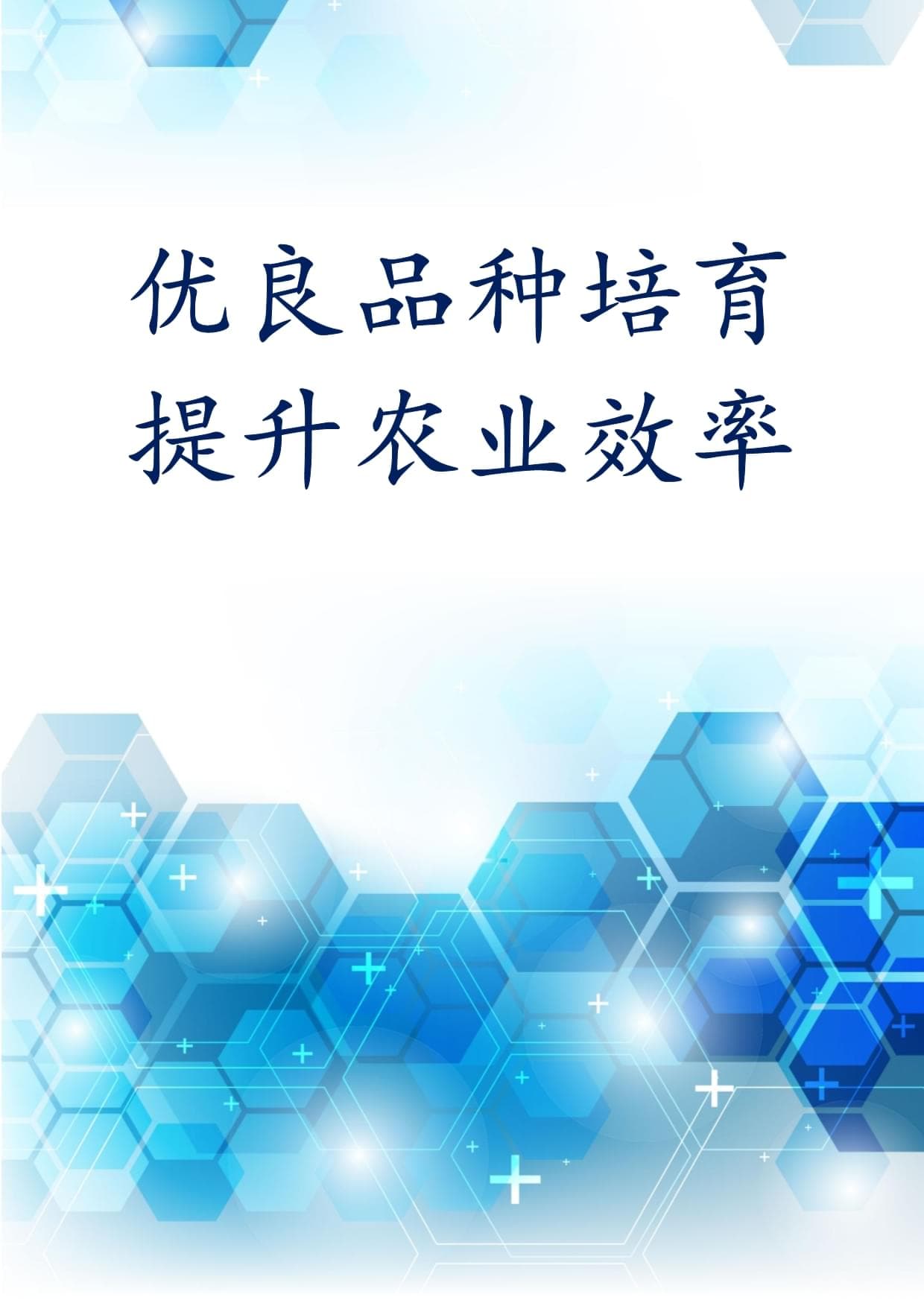 优良品种培育提升农业效率