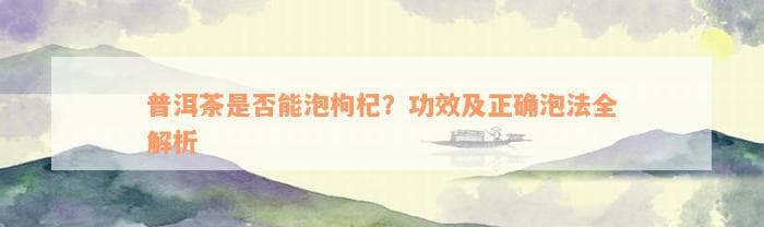 普洱茶是否能泡枸杞？功效及正确泡法全解析