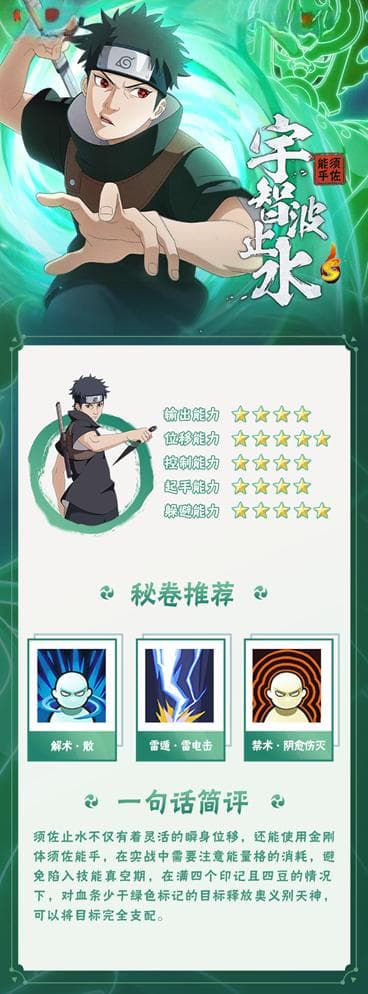 火影忍者手游宇智波止水攻略：技能详解与实战技巧