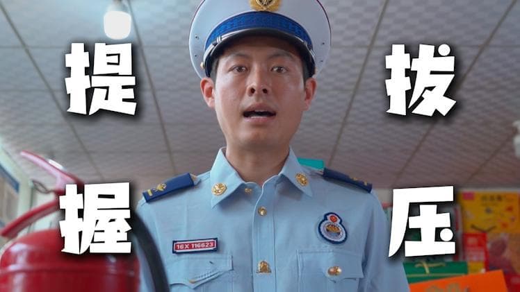 使用灭火器，牢记提、拔、握、压！