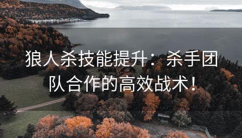 狼人杀技能提升：杀手团队合作的高效战术！