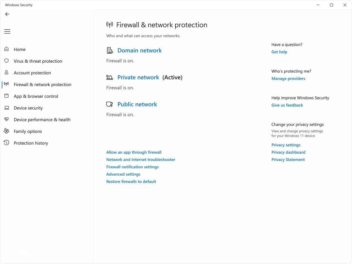 Windows 安全中心