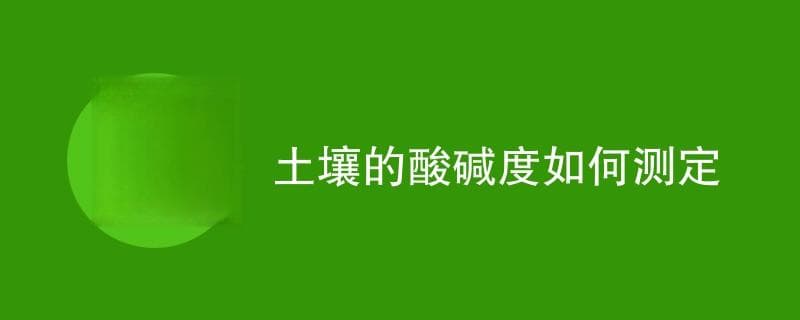 土壤的酸碱度如何测定（检测方法一览）