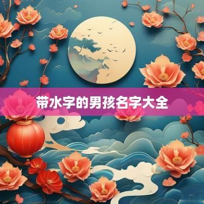 带水字的男孩名字大全