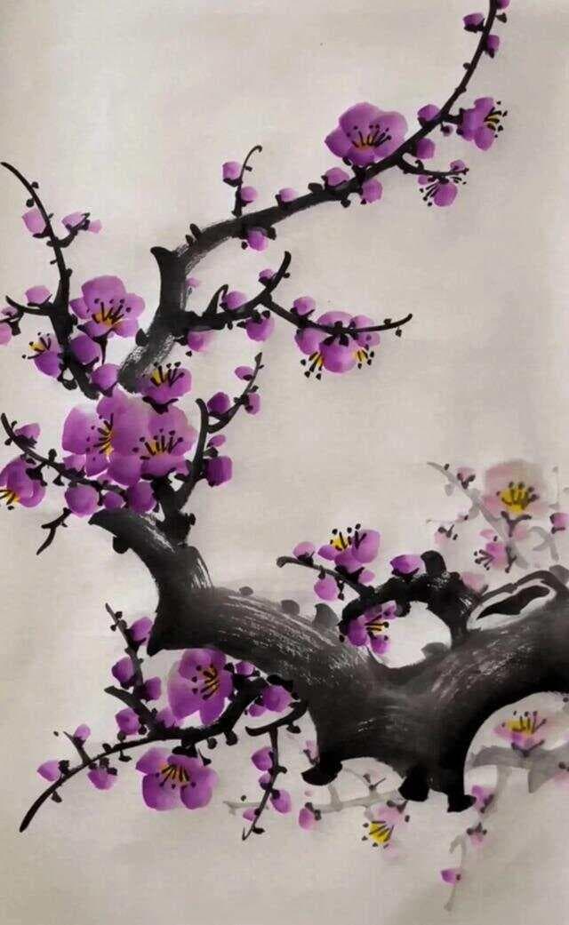 水墨梅花画法详解：从工具准备到完成作品