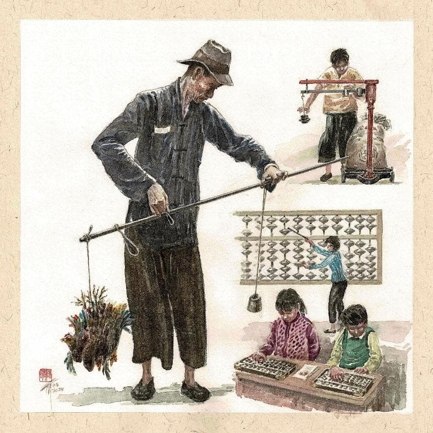 斤斤计较凭一杆称 算盘打响黄金万两