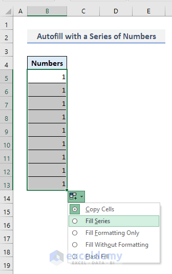 在 Excel 中自动填充数字的 12 种方法