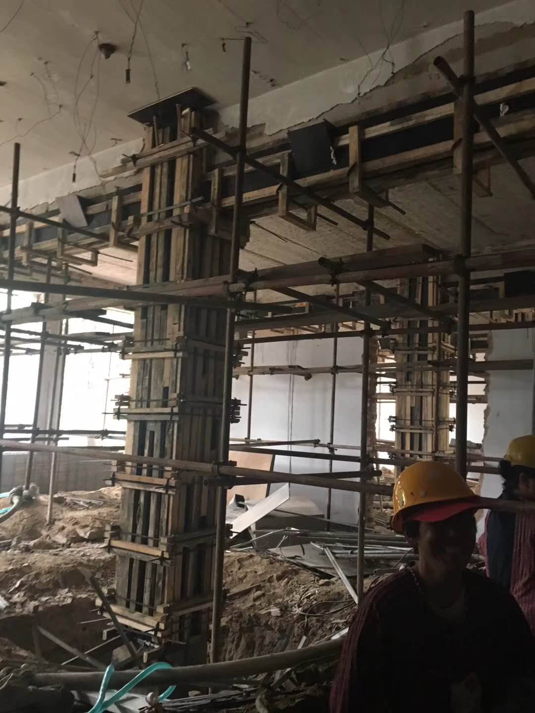 梁柱混凝土松散植筋加大截面加固技术详解