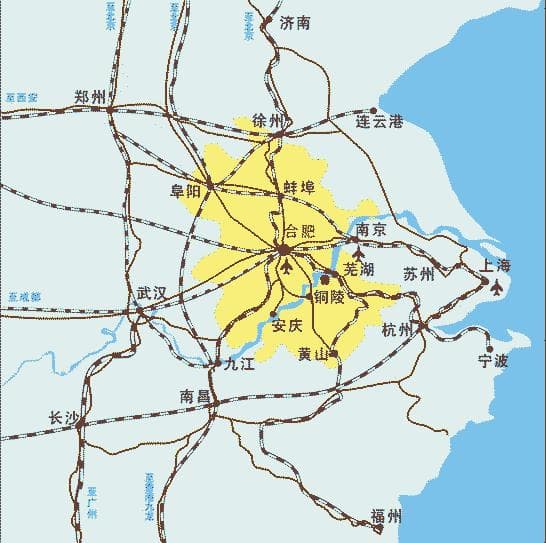 初中地理知识点：安徽省