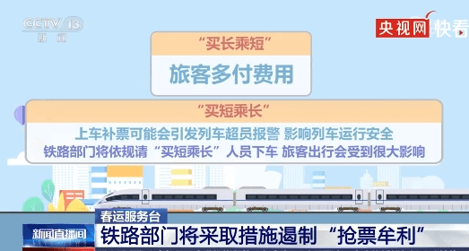 12306：“买短乘长”和“买长乘短”都不建议，可能有这些问题