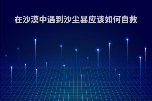 在沙漠中遇到沙尘暴应该如何自救？