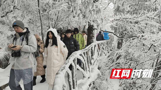 张家界天门山冰雪美景醉游人