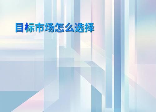 目标市场怎么选择
