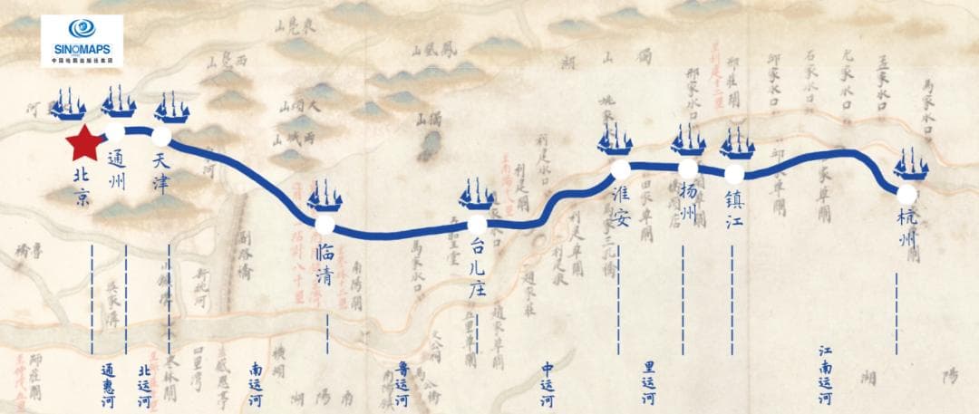 京杭运河全图：清代古地图中的水利智慧