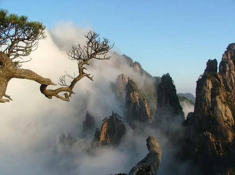 中国安徽天然奇观，飘渺虚幻云雾世界，黄山云海蕴藏的自然法则？