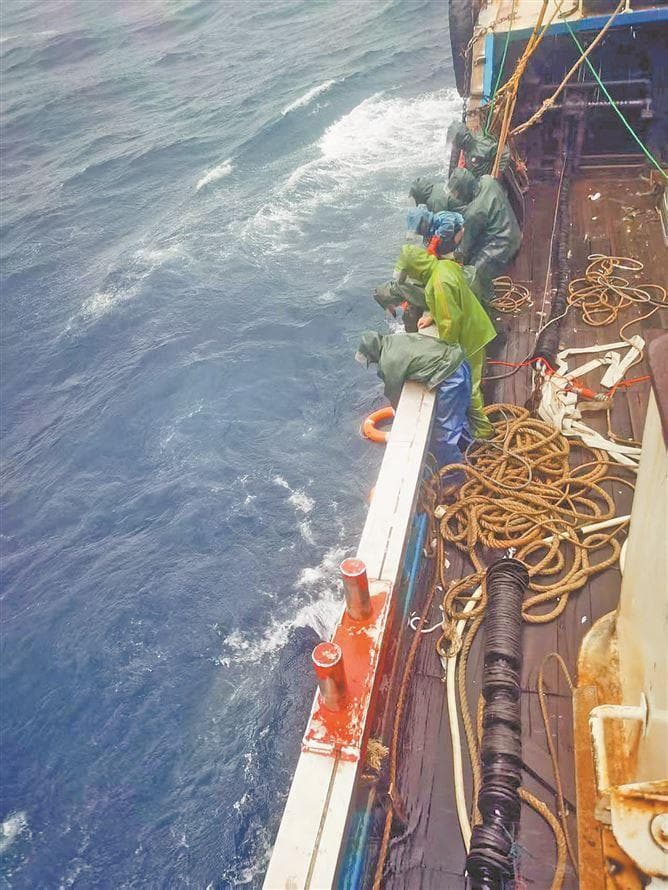冲火海顶巨浪 厦门8船员海上救7人