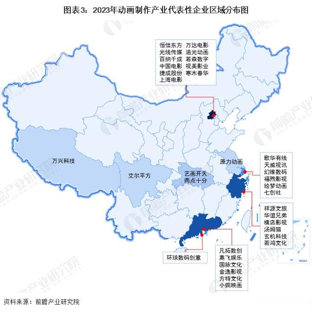 中国动画制作产业链全景梳理及区域热力地图