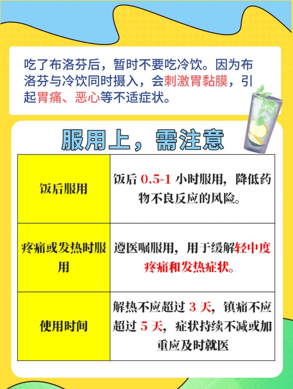 布洛芬可以和冷饮同吃？告诉你全面注意事项！