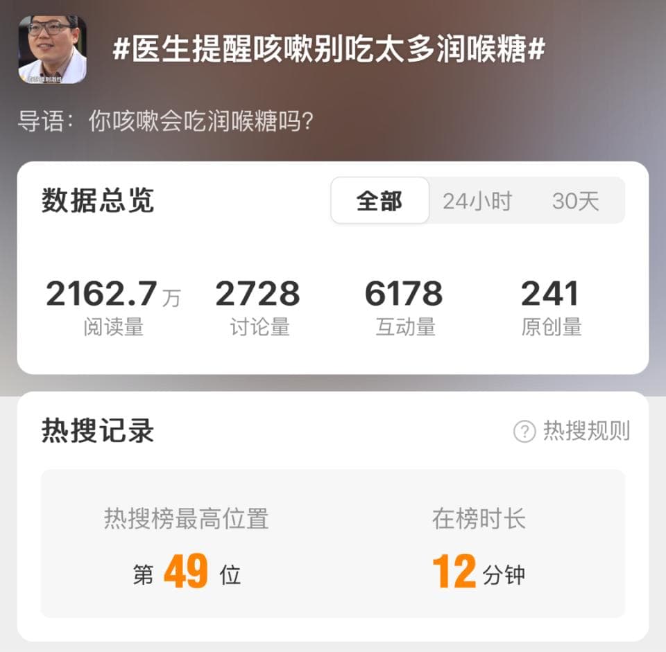 咳嗽了赶紧吃颗润喉糖？小心病情加重