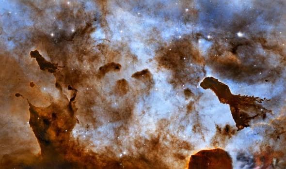 哈勃望远镜发现船底星云巨大氢气柱状物