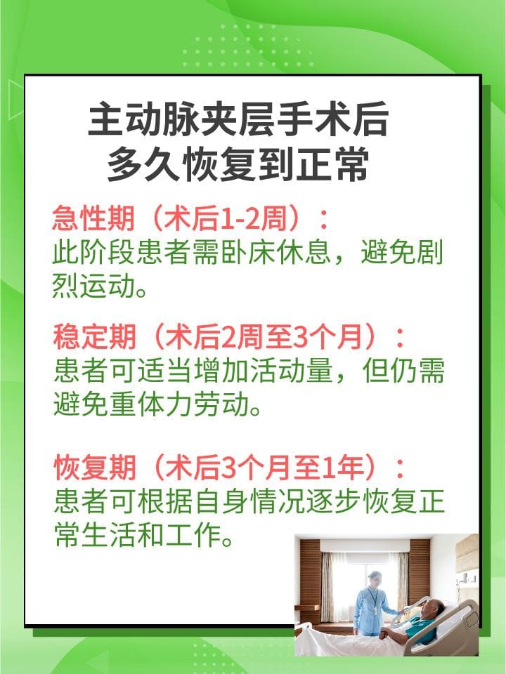 主动脉夹层手术后多久恢复如常？恢复方法一文懂