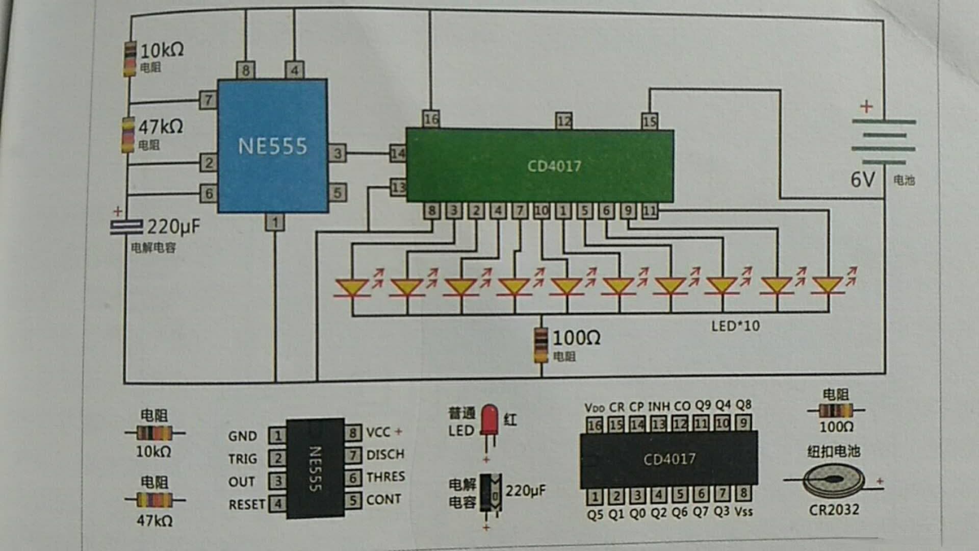 CD4017 十进制计数器工作原理及应用大全