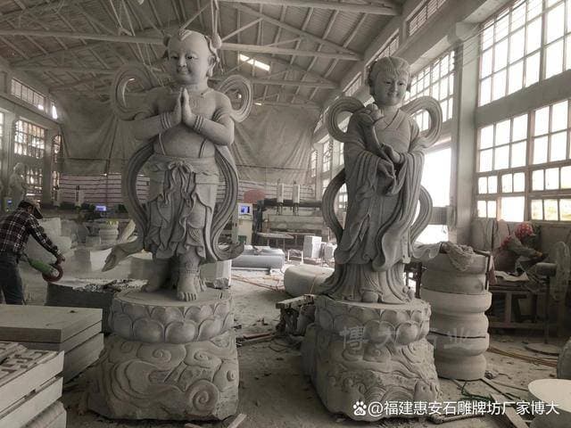 石雕金童玉女在宗教仪式中的角色（多图欣赏）