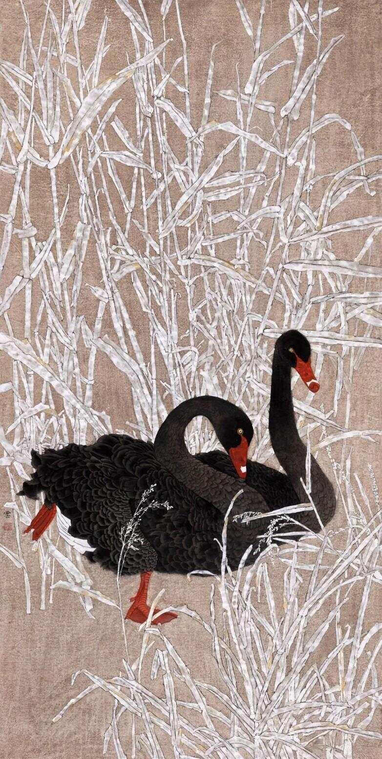 水墨天鹅，与优雅共舞