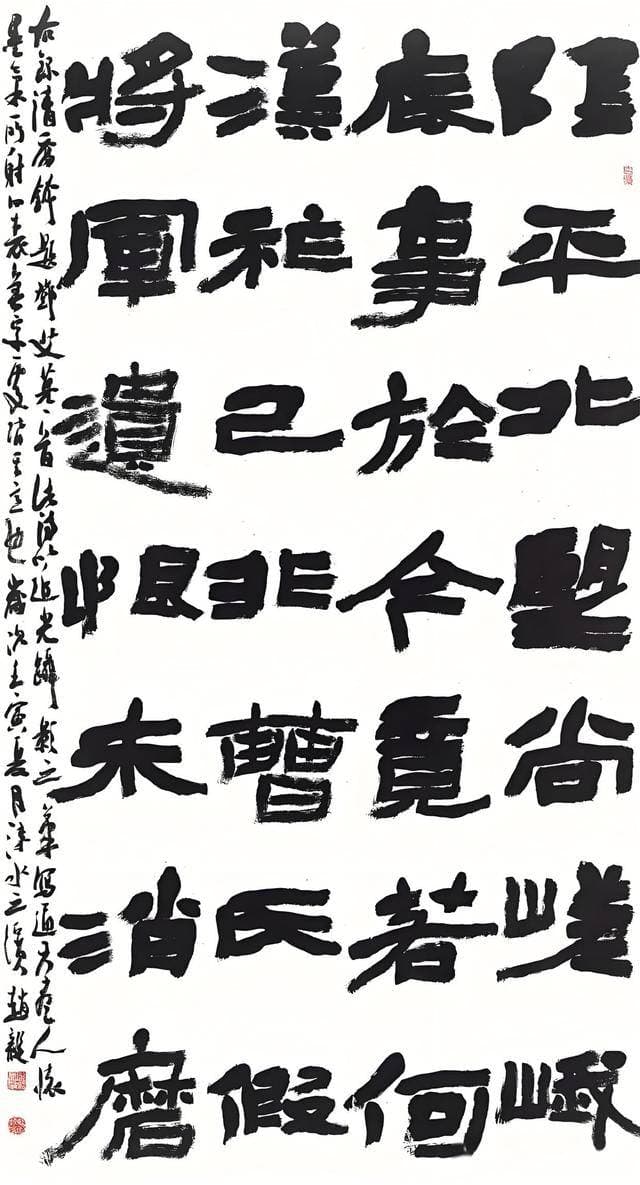 这种隶书风格很流行，书法大赛常常能入展（文末有方法）