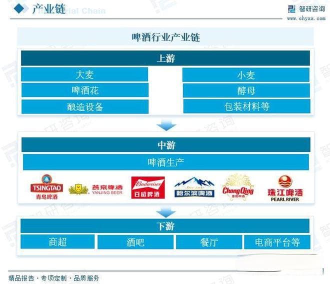 中国啤酒行业产业链图谱分析：行业高端化趋势明显，精酿啤酒增长迅速