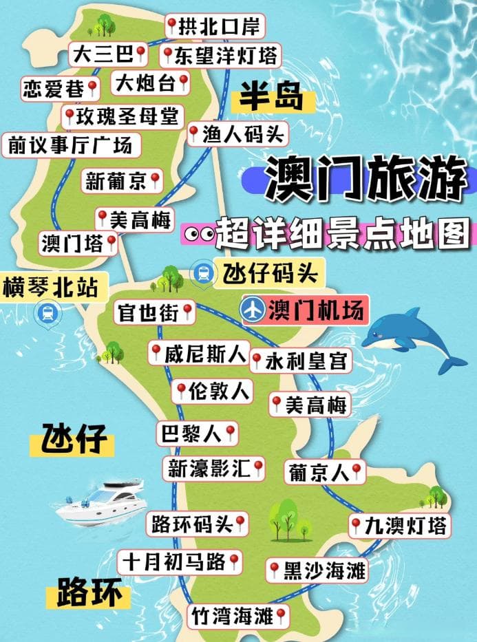 澳门3日游不绕路攻略 看完不费脑攻略！超详细的景点分布地图
