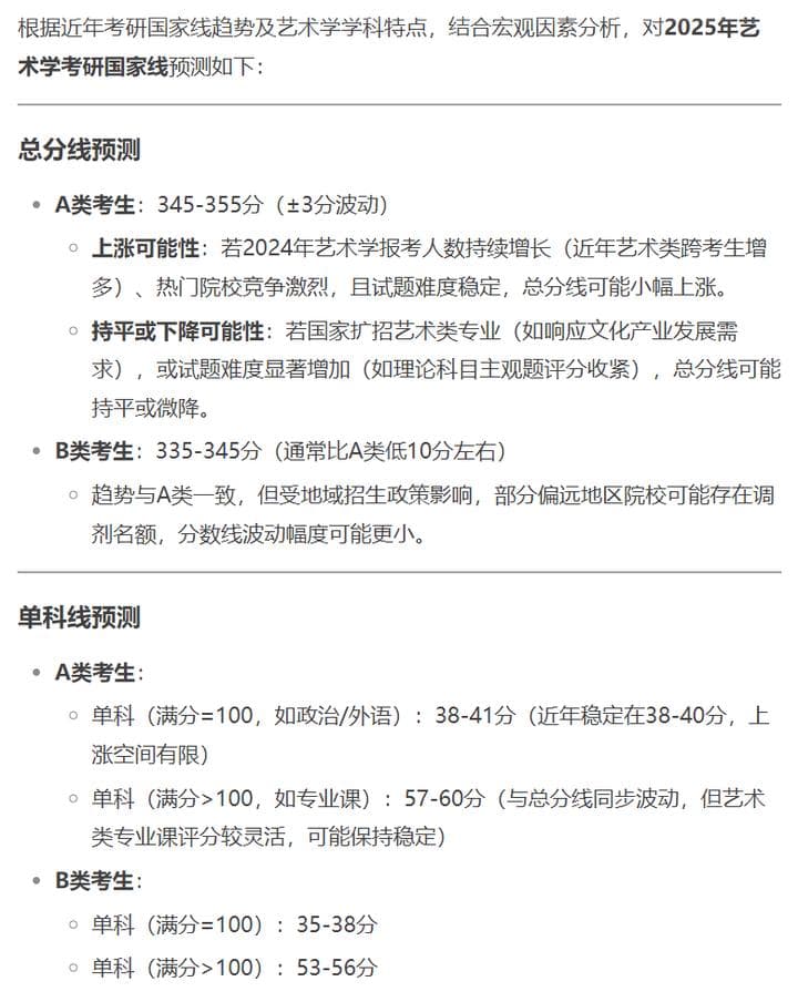 DeepSeek预测2025考研国家线：多专业分数微降，整体保持稳定