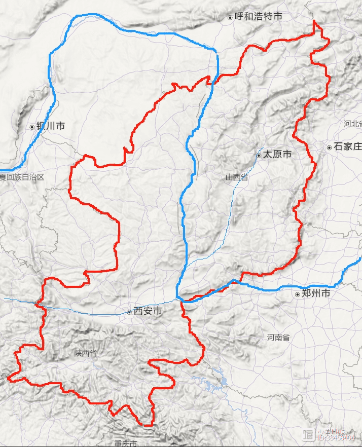 陕西和山西地图要一起看，中间是一道贯通的大裂谷