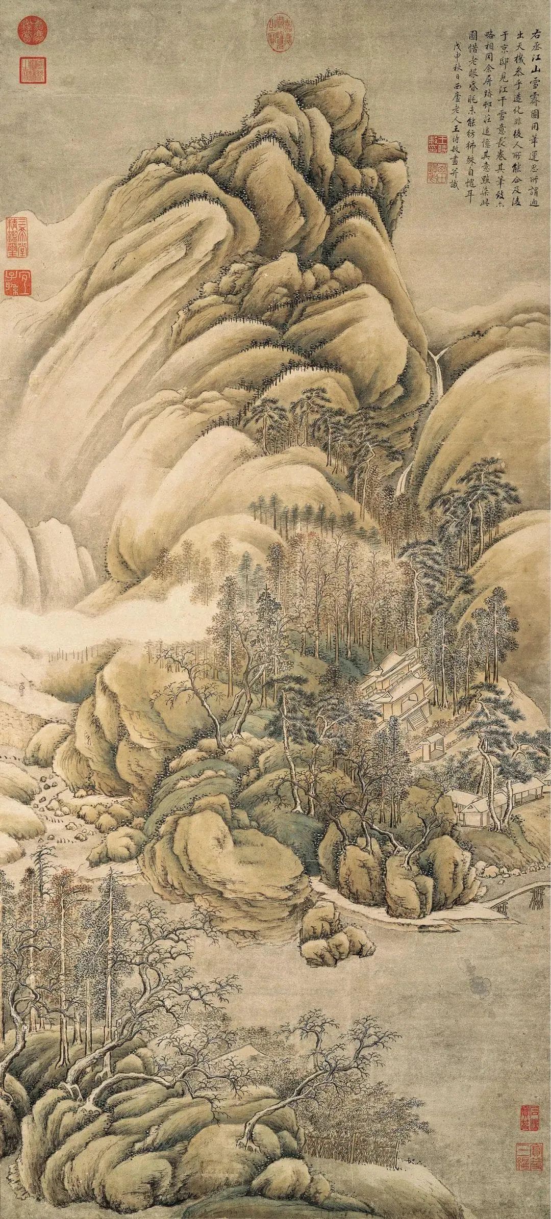 清 王时敏《仿王维江山雪霁图》鉴赏