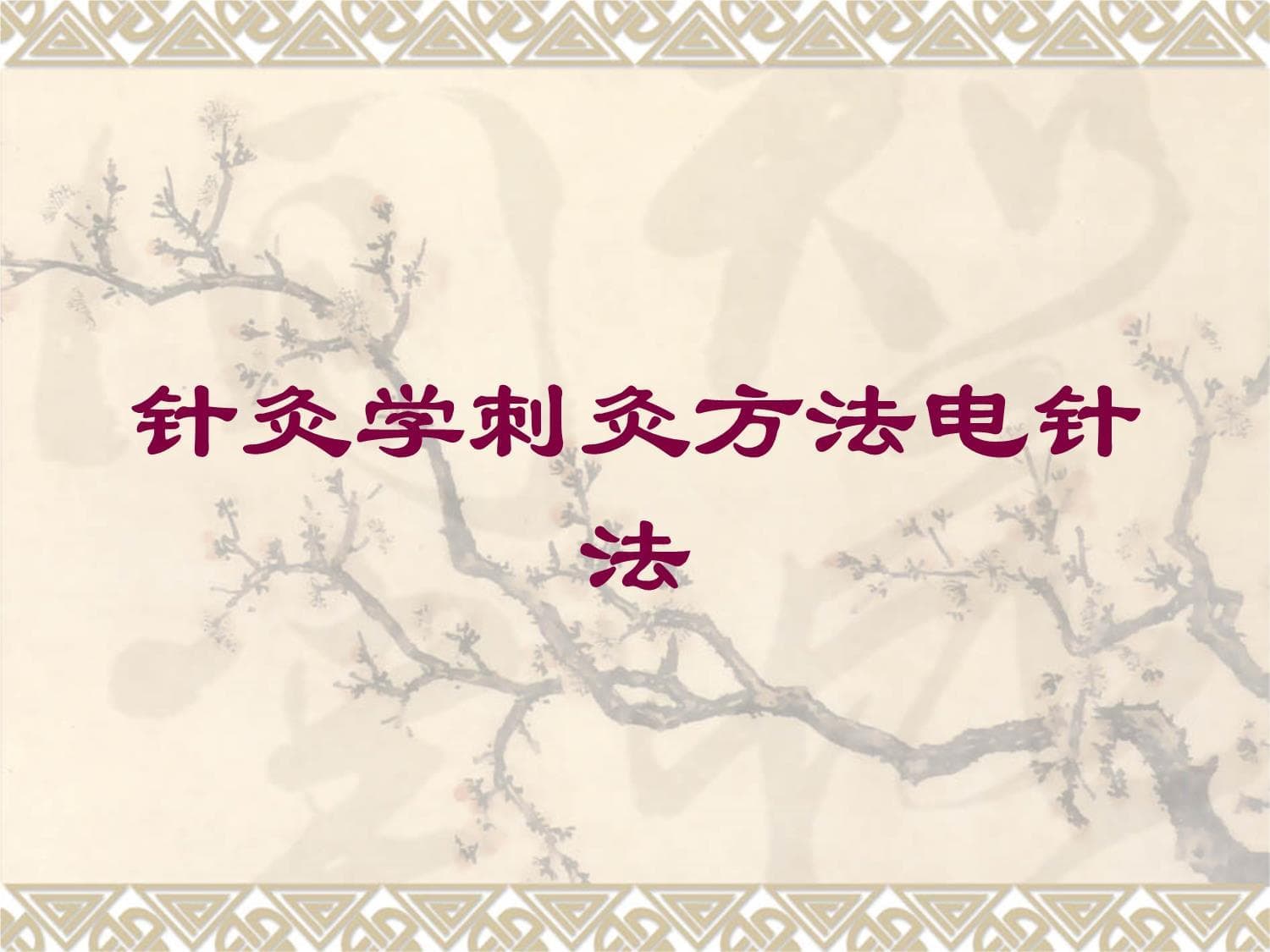 针灸学刺灸方法电针法培训课件