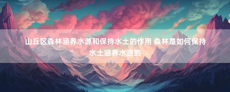 山丘区森林涵养水源和保持水土的作用