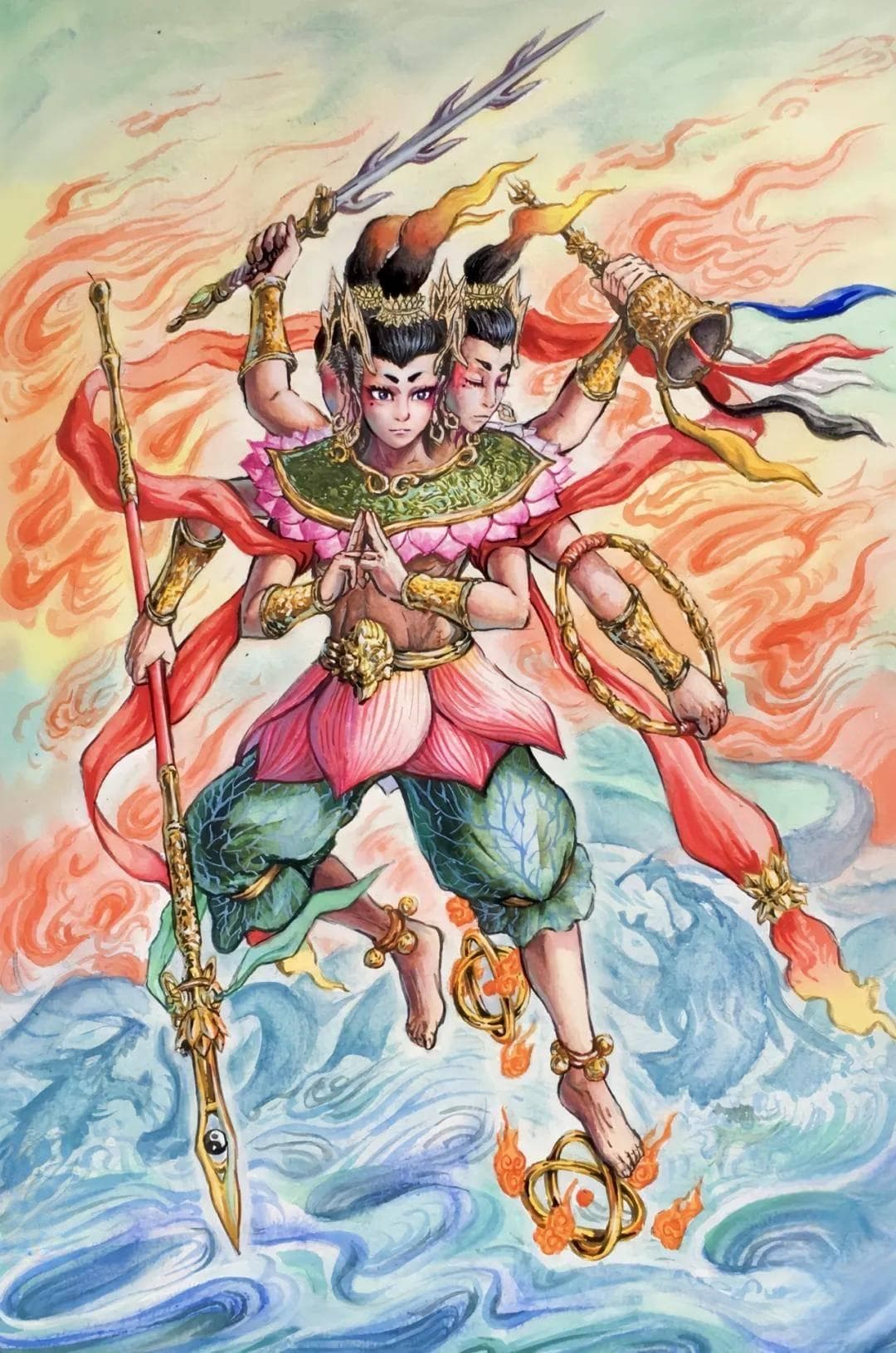 除了护法神哪吒，道教还有哪些神仙也是三头六臂？