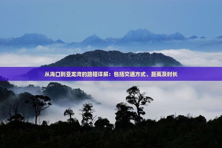 海口至亚龙湾交通指南：自驾3.5小时，高铁1.5小时