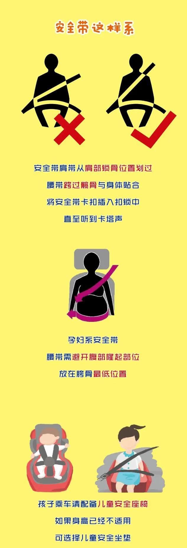 安全带=生命带，前排后排都要系！