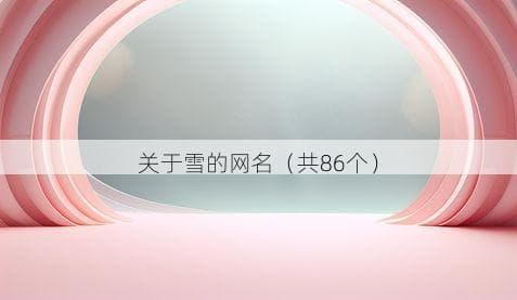 关于雪的网名（共86个）