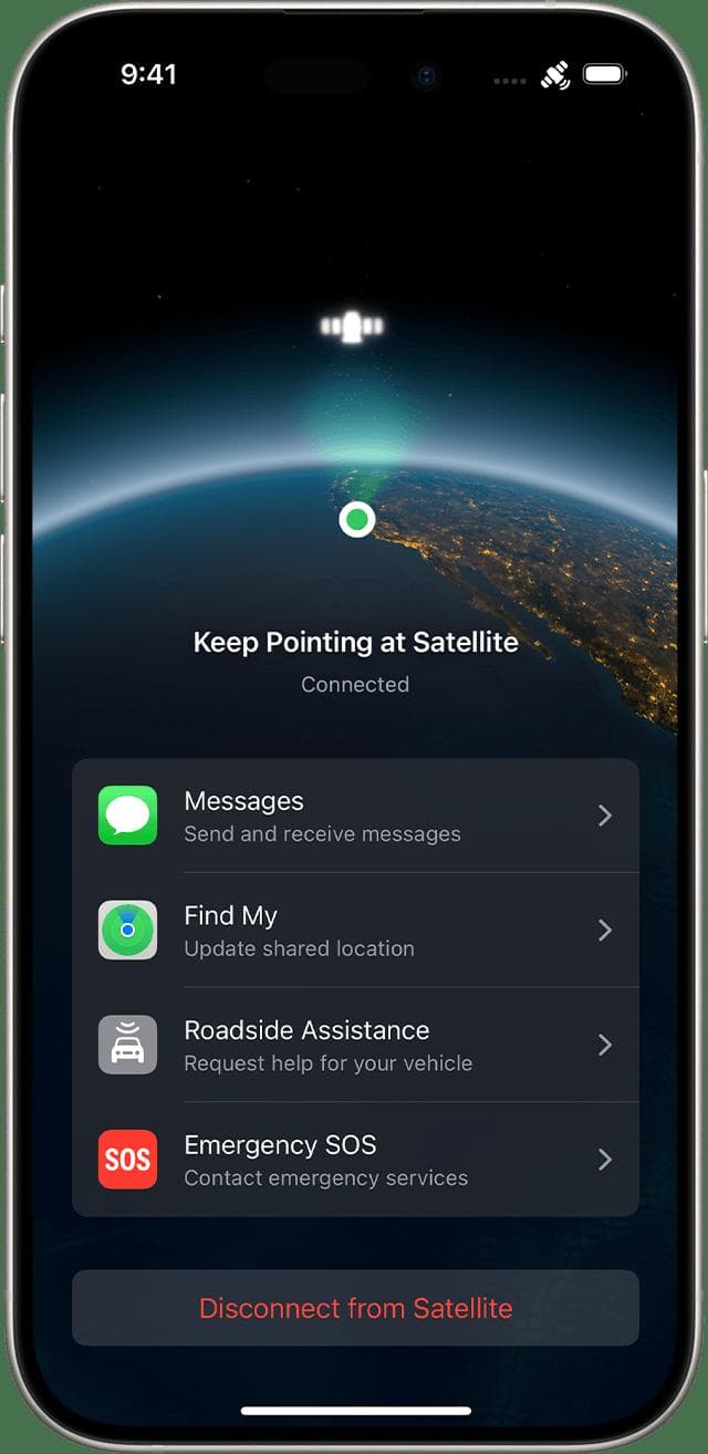 iPhone 14新增卫星连接：无信号区也能发信息、求救
