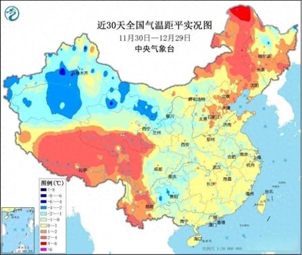 中国气象局：预计2025年1月全国大部分地区偏暖