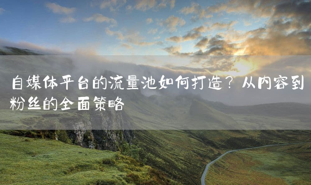 自媒体平台的流量池如何打造？从内容到粉丝的全面策略