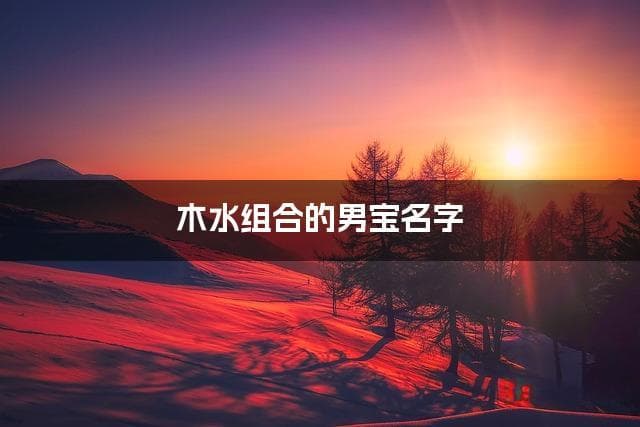 木水组合的男宝名字精选：寓意深远又文艺淡雅