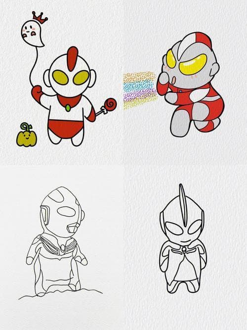 抖音教你画超萌奥特曼简笔画