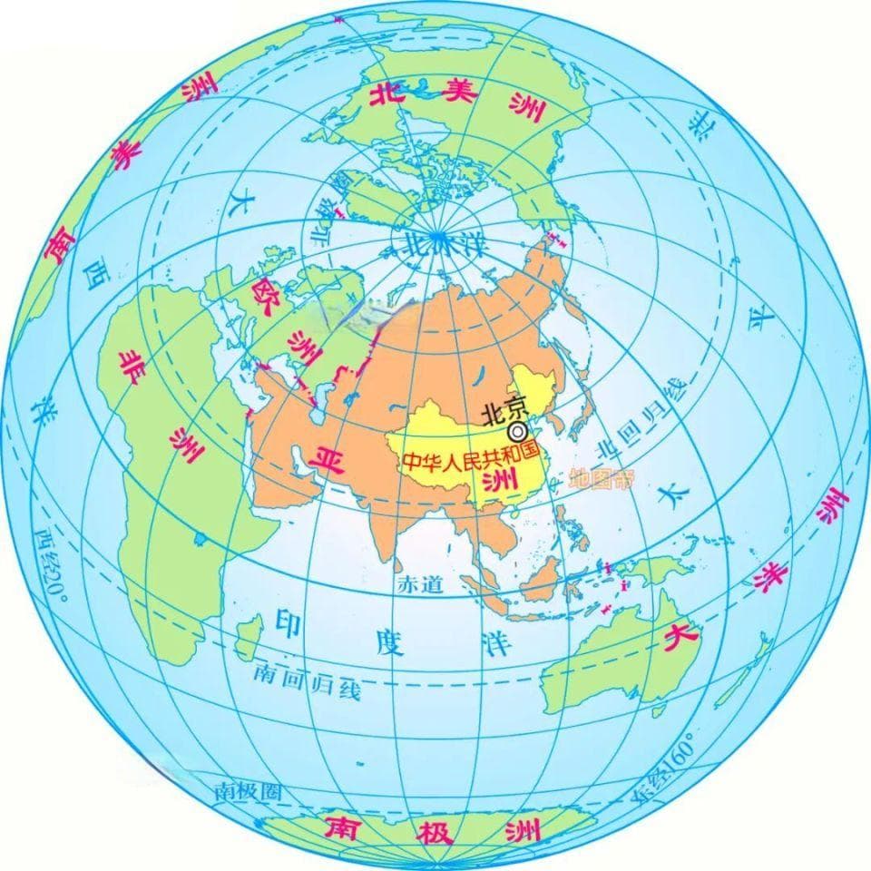 中国在地球什么位置，东南西北的范围到哪儿？
