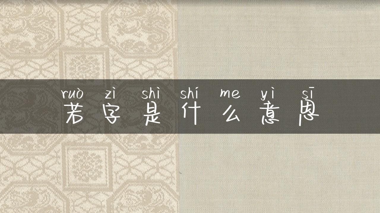若字是什么意思：深入解析汉字“若”的多重含义