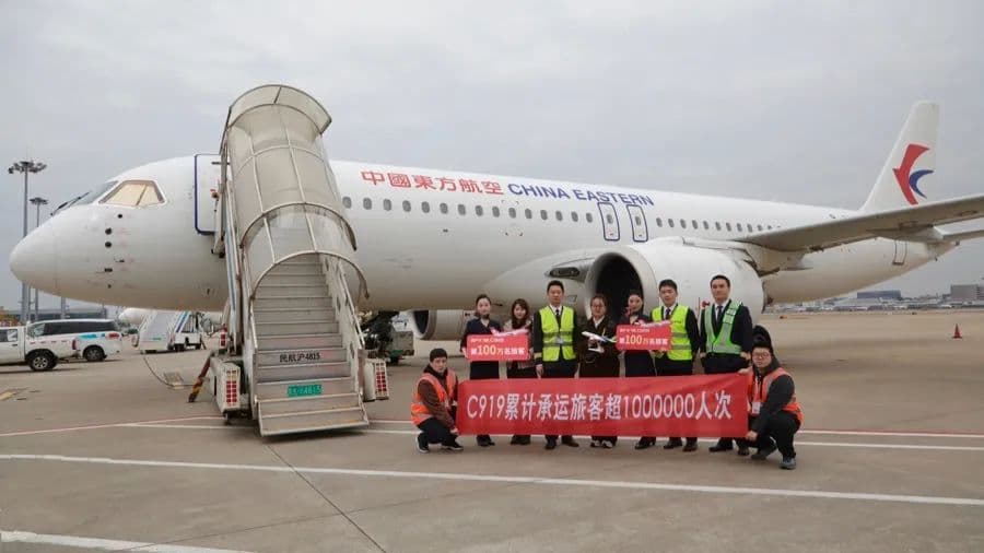 C919累计承运超100万人次，国产大飞机迎商业化关键节点
