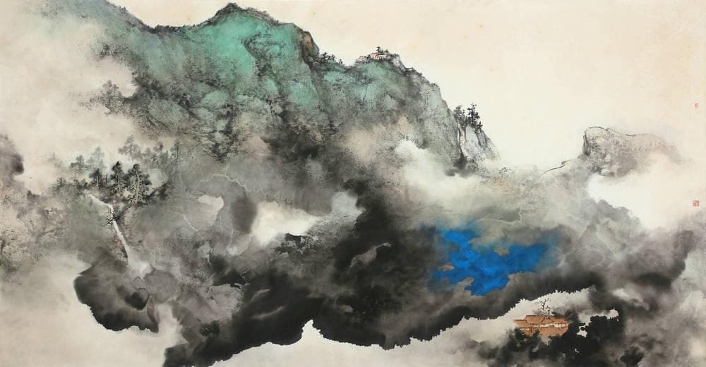 金树湧泼彩山水：笔墨之间，展现自然神韵