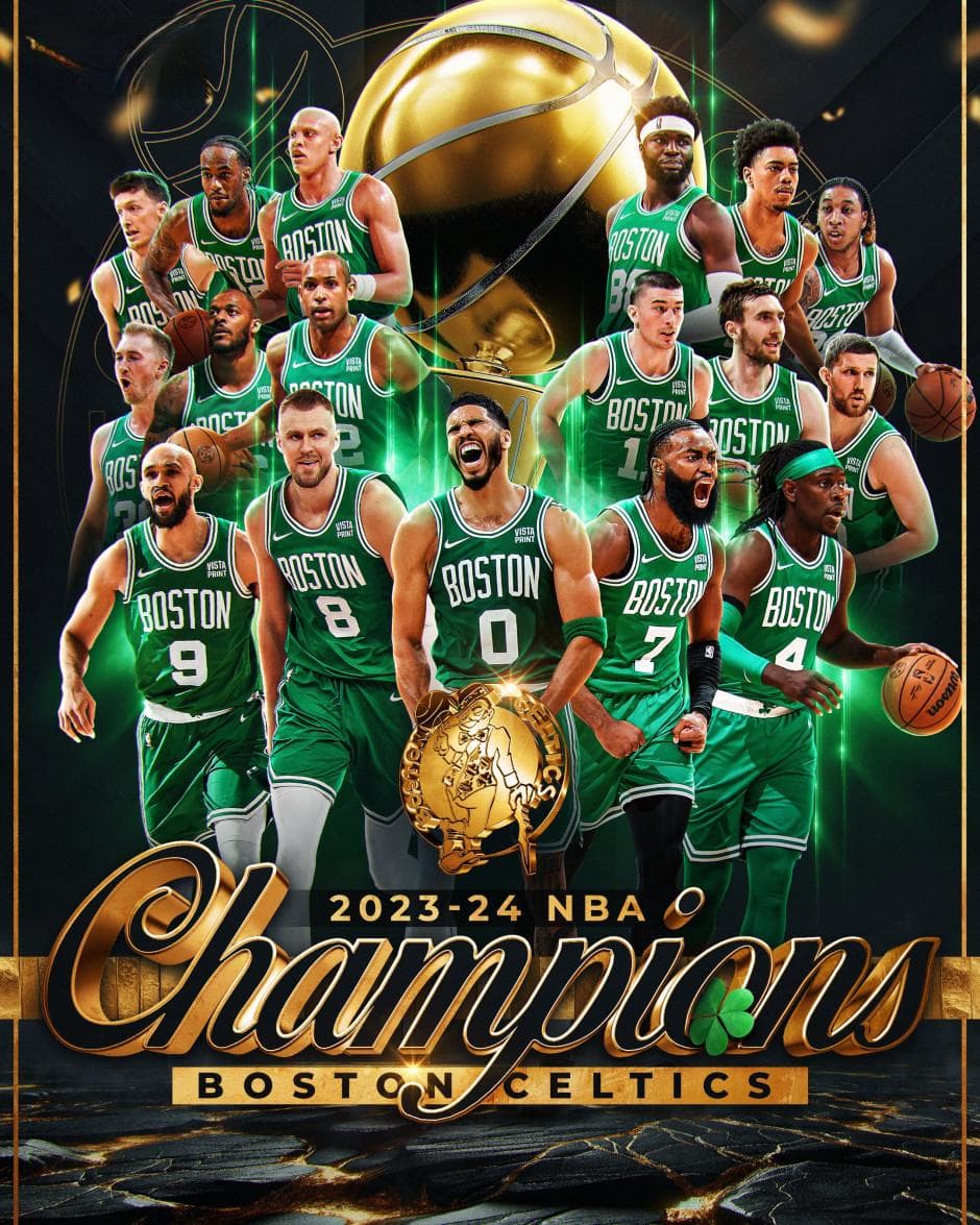 2024年NBA总冠军：凯尔特人夺得队史第18冠超越湖人